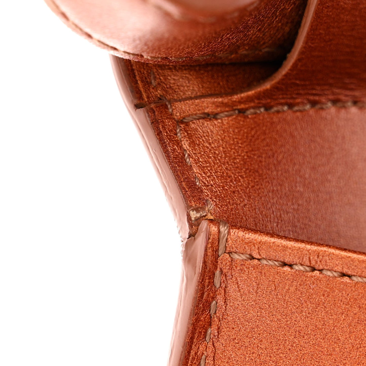 Metallic Calfskin Mini Brillant Satchel Camel