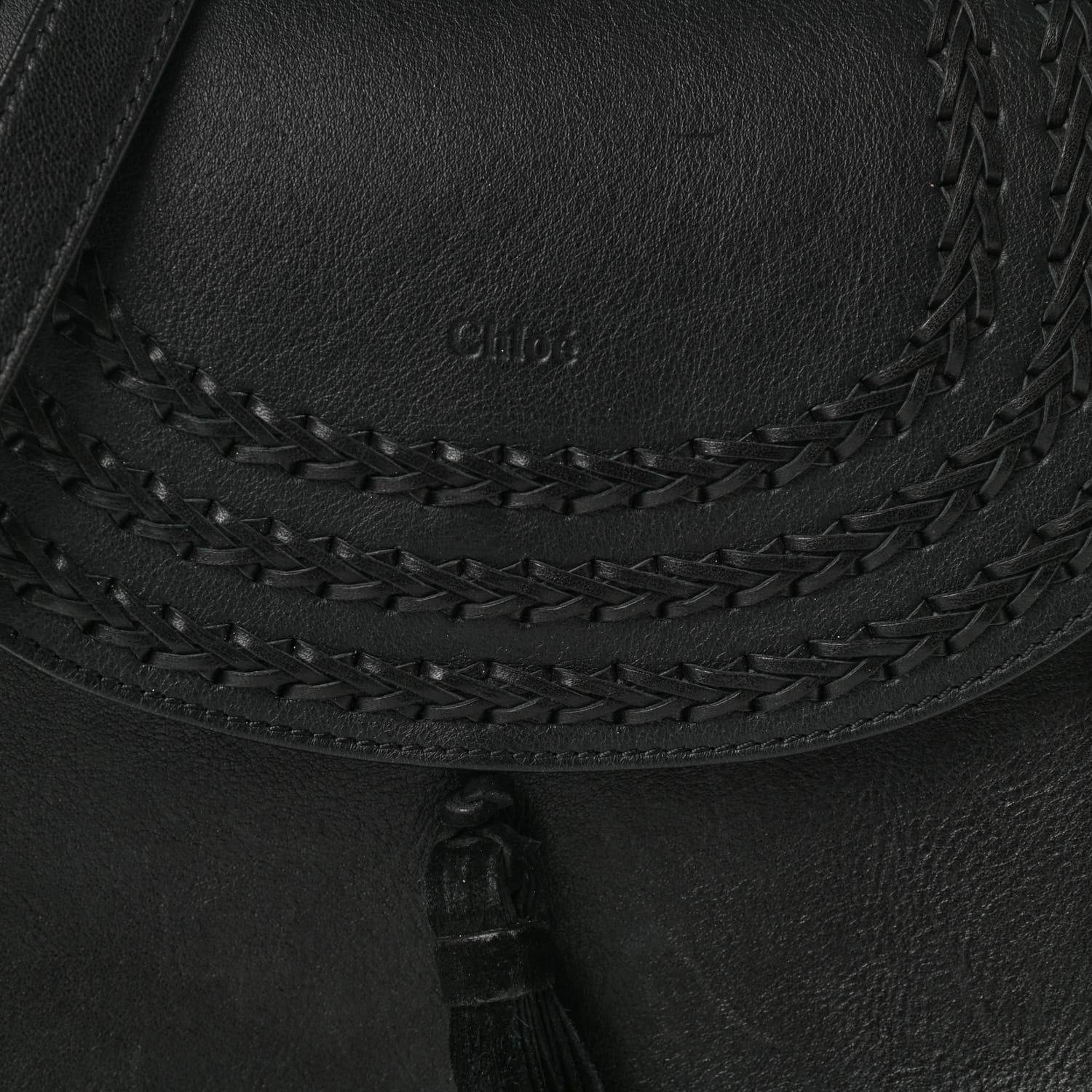 Chloe Calfskin Braided Medium Hudson Shoulder Bag Black 7 of 11