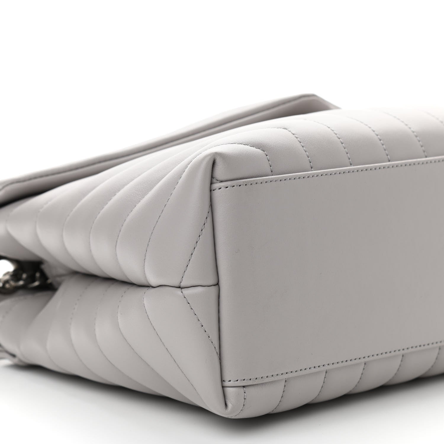Saint Laurent Calfskin Y Quilted Monogram Medium Loulou Chain Satchel Granite 8 of 9