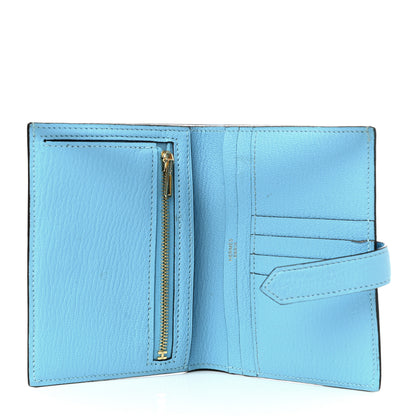 Hermes Chevre Mysore Bearn Compact Wallet Celeste 5 of 11