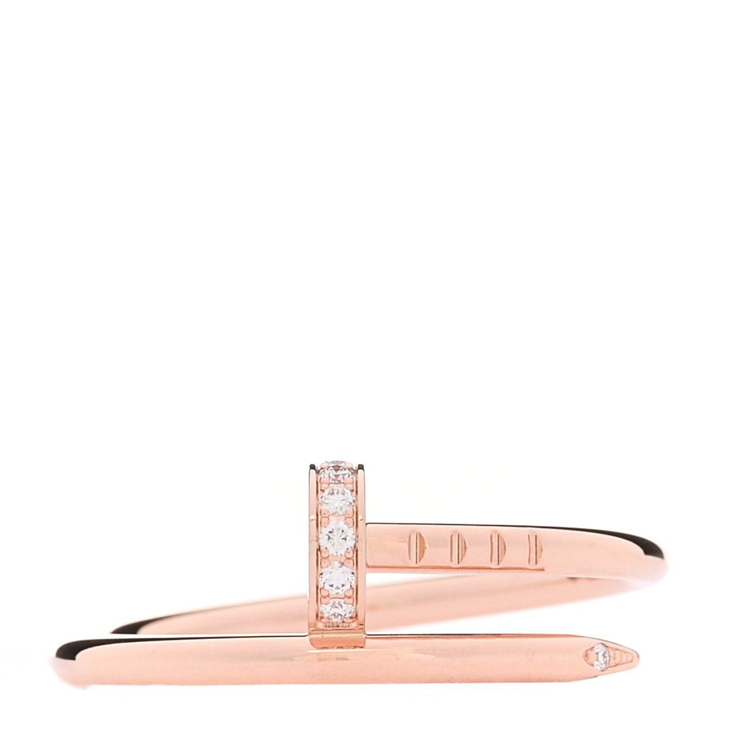 18K Pink Gold Diamond Small Juste Un Clou Ring 56 7.75