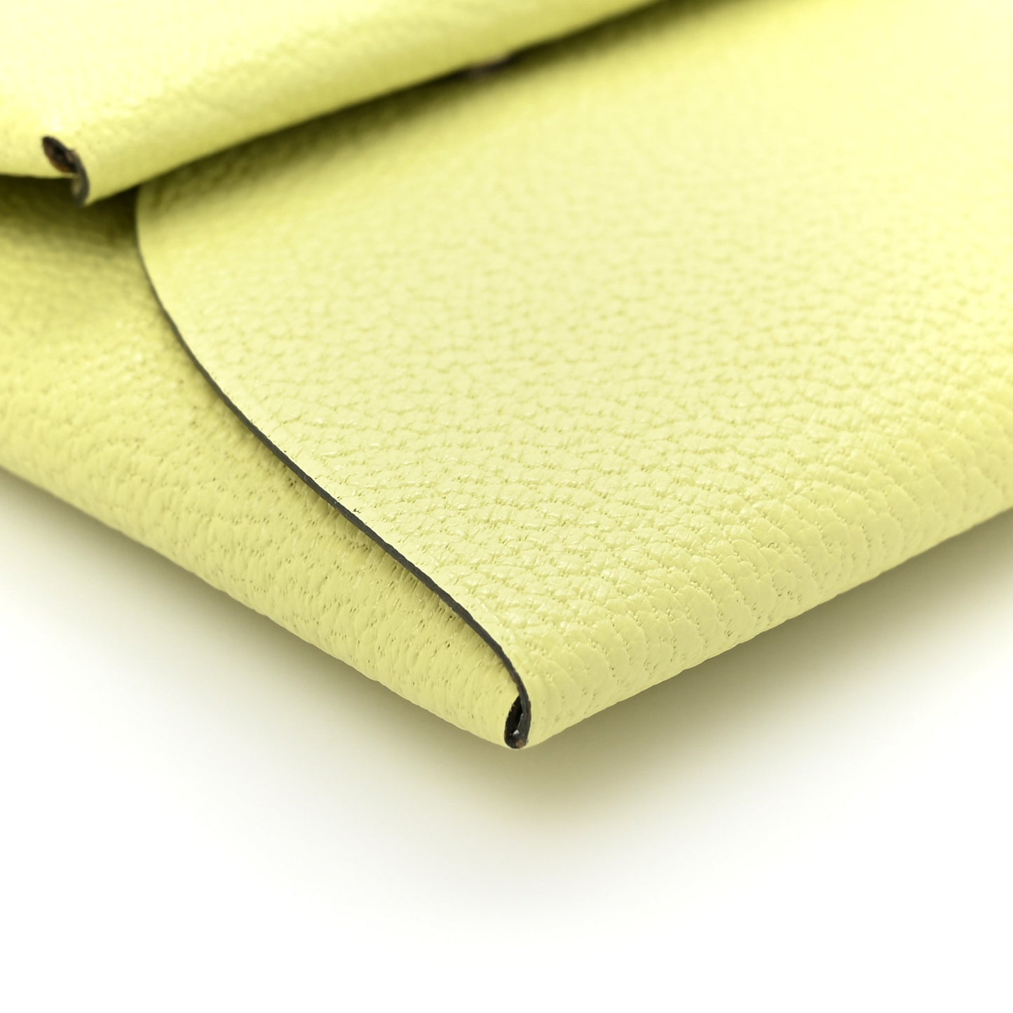 Chevre Mysore Bastia Verso Coin Purse Jaune Bourgeon Nata