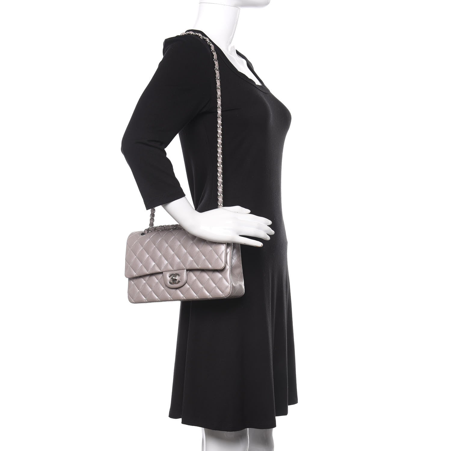 Chanel Metallic Lambskin Quilted Medium Double Flap Pink 2 of 12