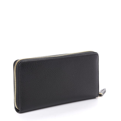 Gucci Dollar Calfskin GG Marmont Zip Around Wallet Black 3 of 6
