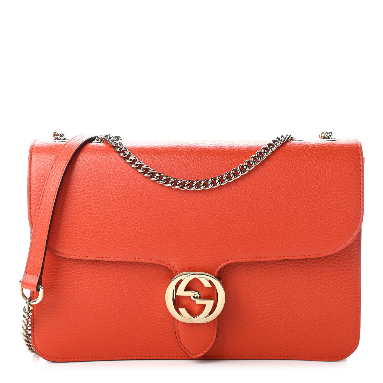 Gucci Dollar Calfskin Interlocking G Shoulder Bag Sun Orange 1 of 10