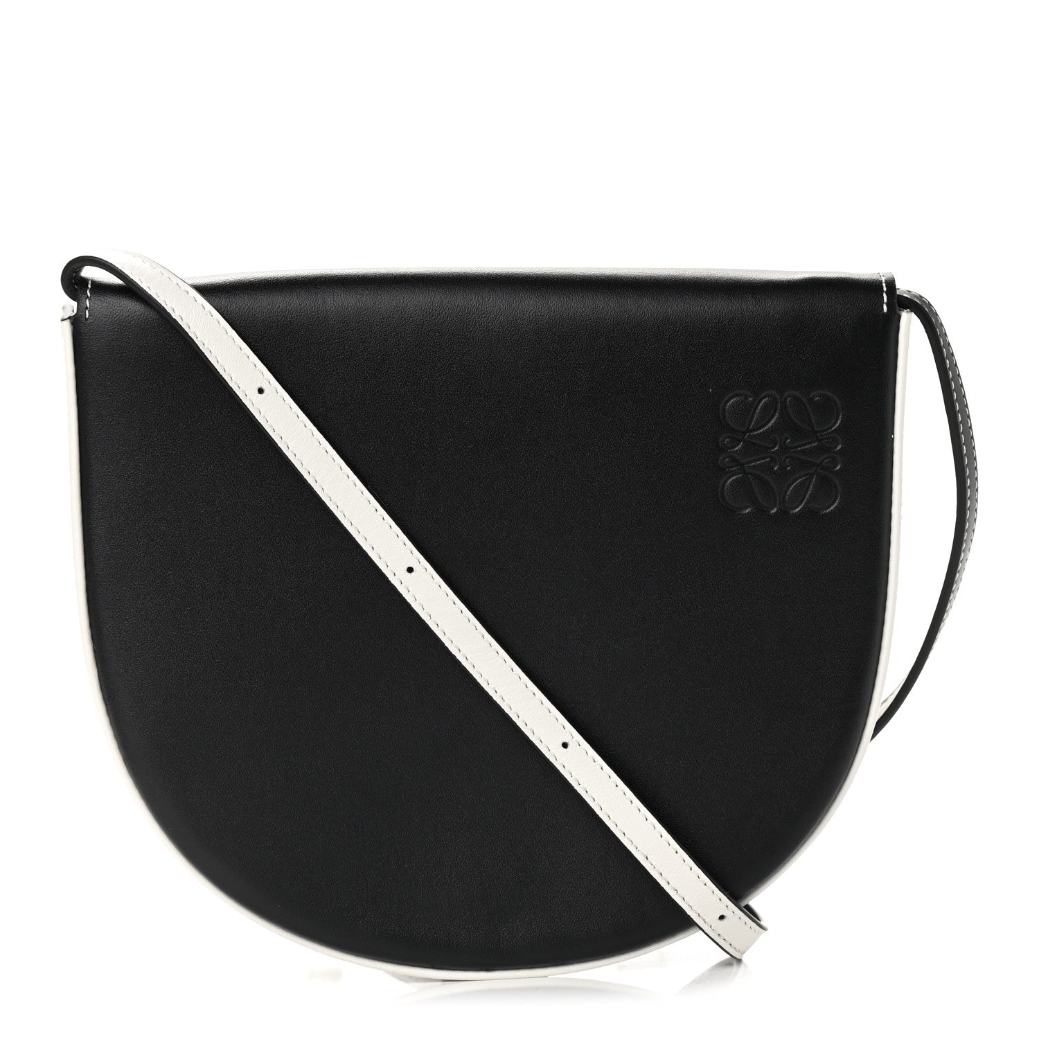 Loewe Soft Calfskin Heel Bag Black Soft White 1 of 9