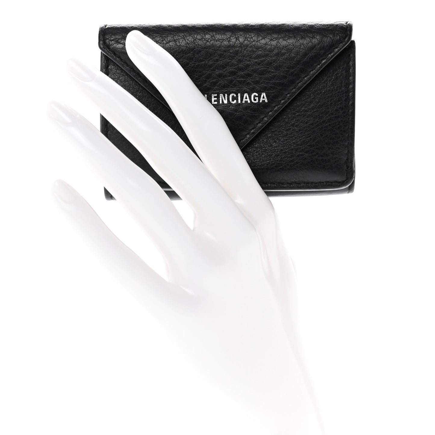 Calfskin Mini Papier Wallet Black