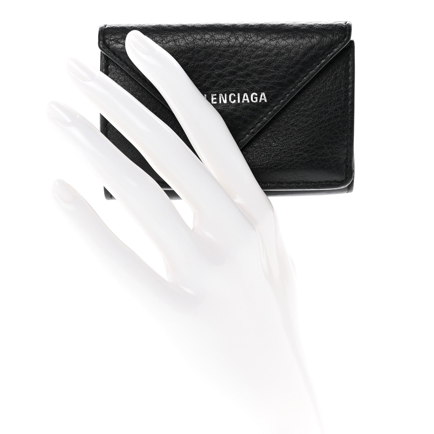 Balenciaga Calfskin Mini Papier Wallet Black 2 of 6