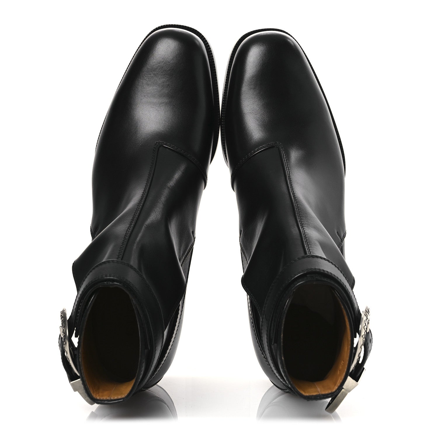 Gucci Calfskin Jakarta Buckle Boots 8 Black 2 of 11