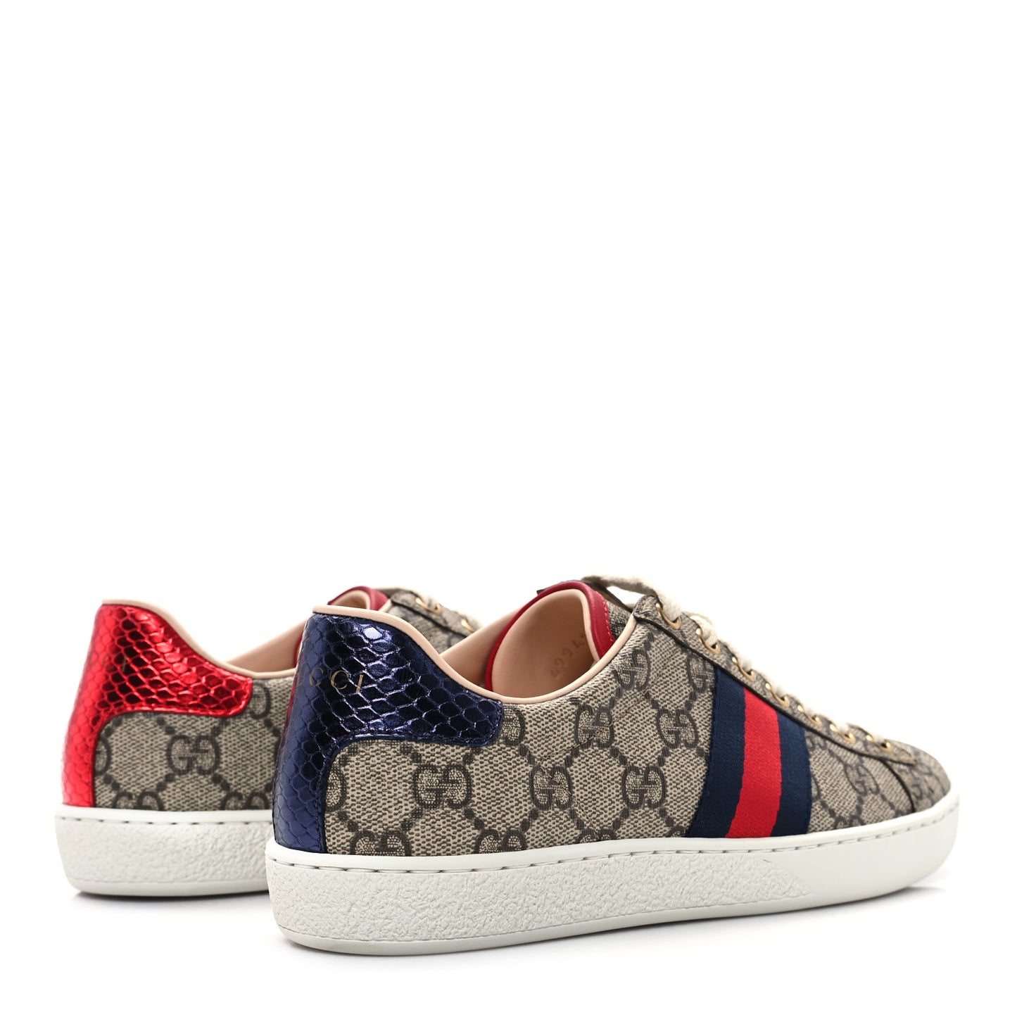 GG Supreme Monogram Womens Ace Low-Top Sneaker 35.5 Beige