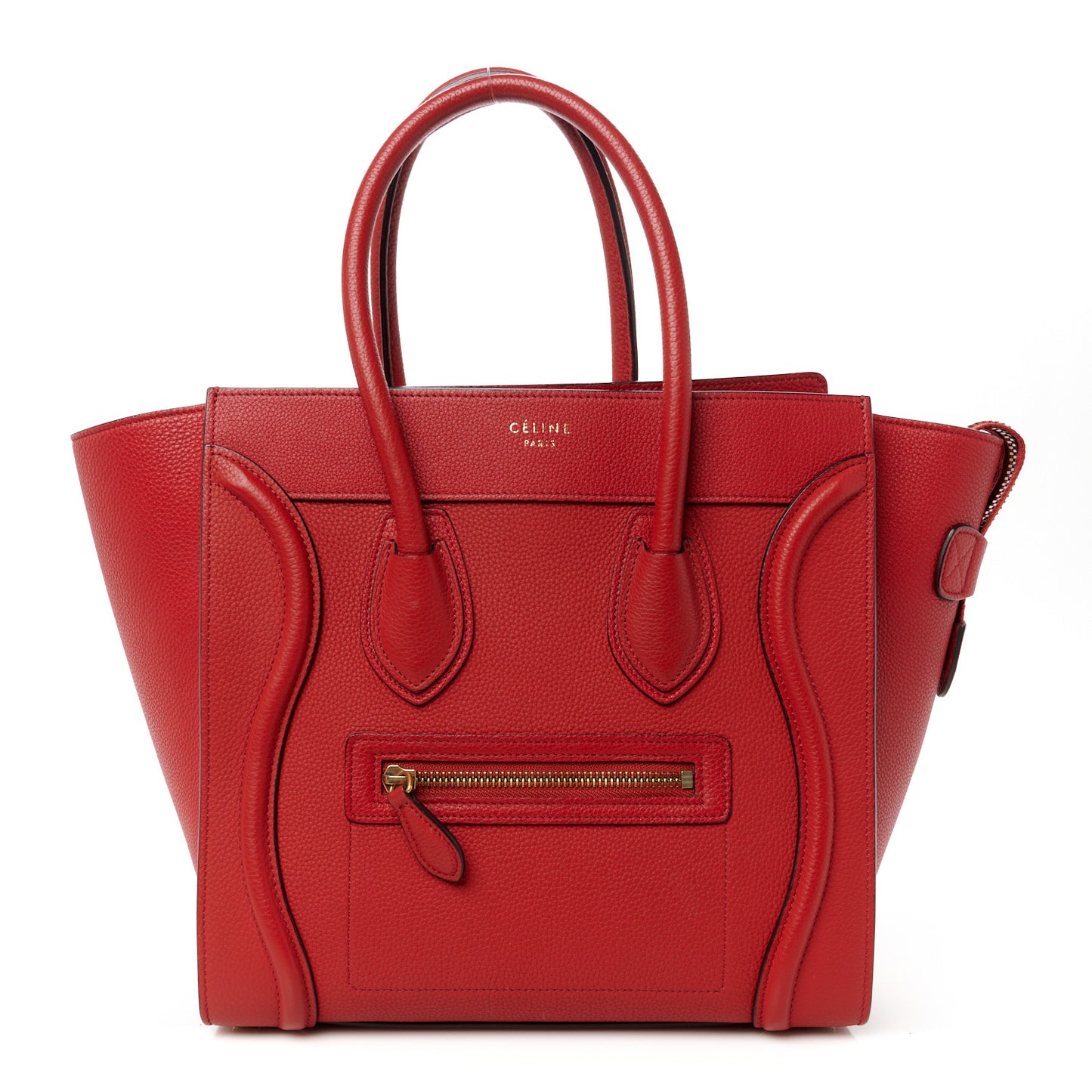 Drummed Calfskin Micro Luggage Red