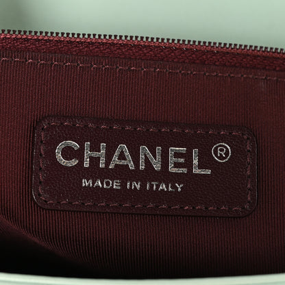 Chanel Wrinkled Lambskin Chevron Quilted New Medium Boy Flap Light Green 6 of 10