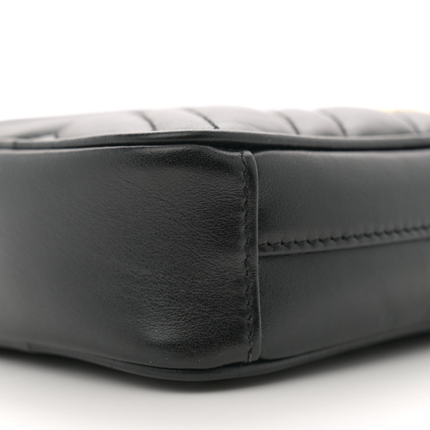 Calfskin Matelasse Mini GG Marmont Crossbody Bag Black