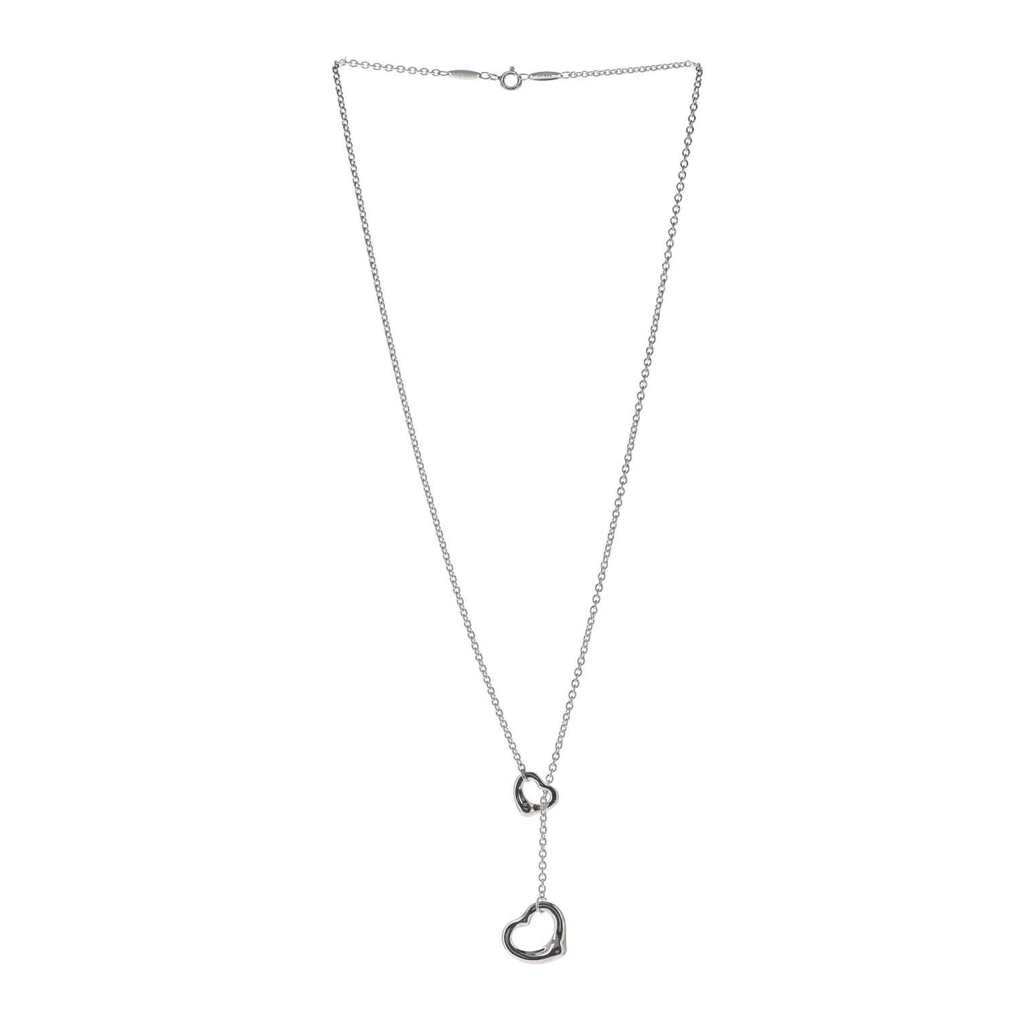 Sterling Silver Elsa Peretti Open Heart Lariat Necklace
