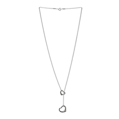 Tiffany Sterling Silver Elsa Peretti Open Heart Lariat Necklace 3 of 6