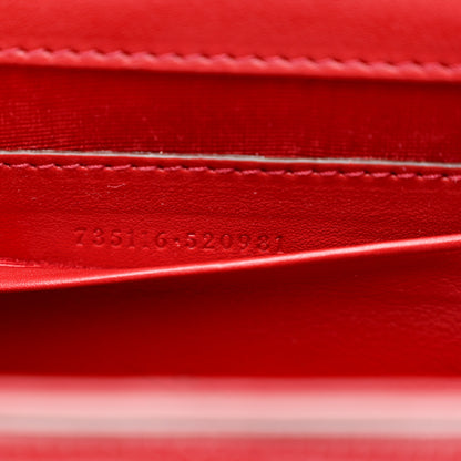 Gucci Moire Fabric Calfskin Rhinestone Monogram Monochrome Lizard Embossed Mini Bamboo 1947 Top Handle Chain Bag Red 7 of 10