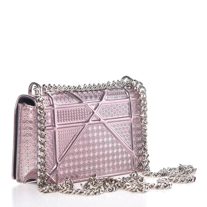 Christian Dior Metallic Patent Micro-Cannage Mini Diorama Flap Bag Pink 3 of 8