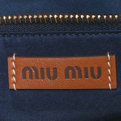 Miu Miu Raffia Crochet Stripe Vertical Tote Bag Natural Blue 6 of 9