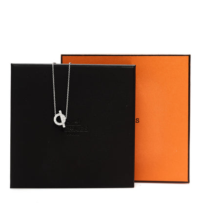 Hermes 18K White Gold Diamond Finesse Pendant Necklace 6 of 6