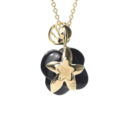 Christian Dior 18K Yellow Gold Diamond Black Onyx Rose Pre Catelan Pendant Necklace 4 of 6