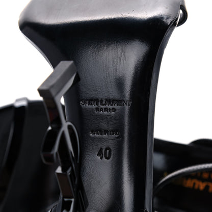 Saint Laurent Patent Calfskin Opyum 110 Sandals 40 Black 6 of 9