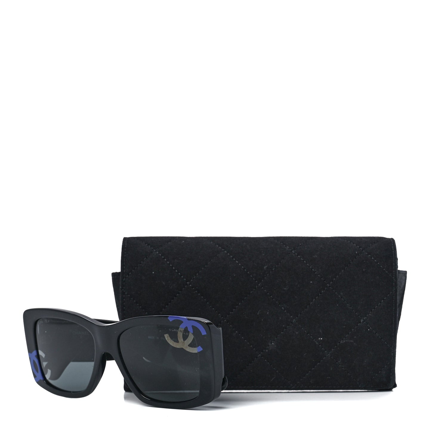 Acetate CC Logo Square Sunglasses 71472A Black Multicolor