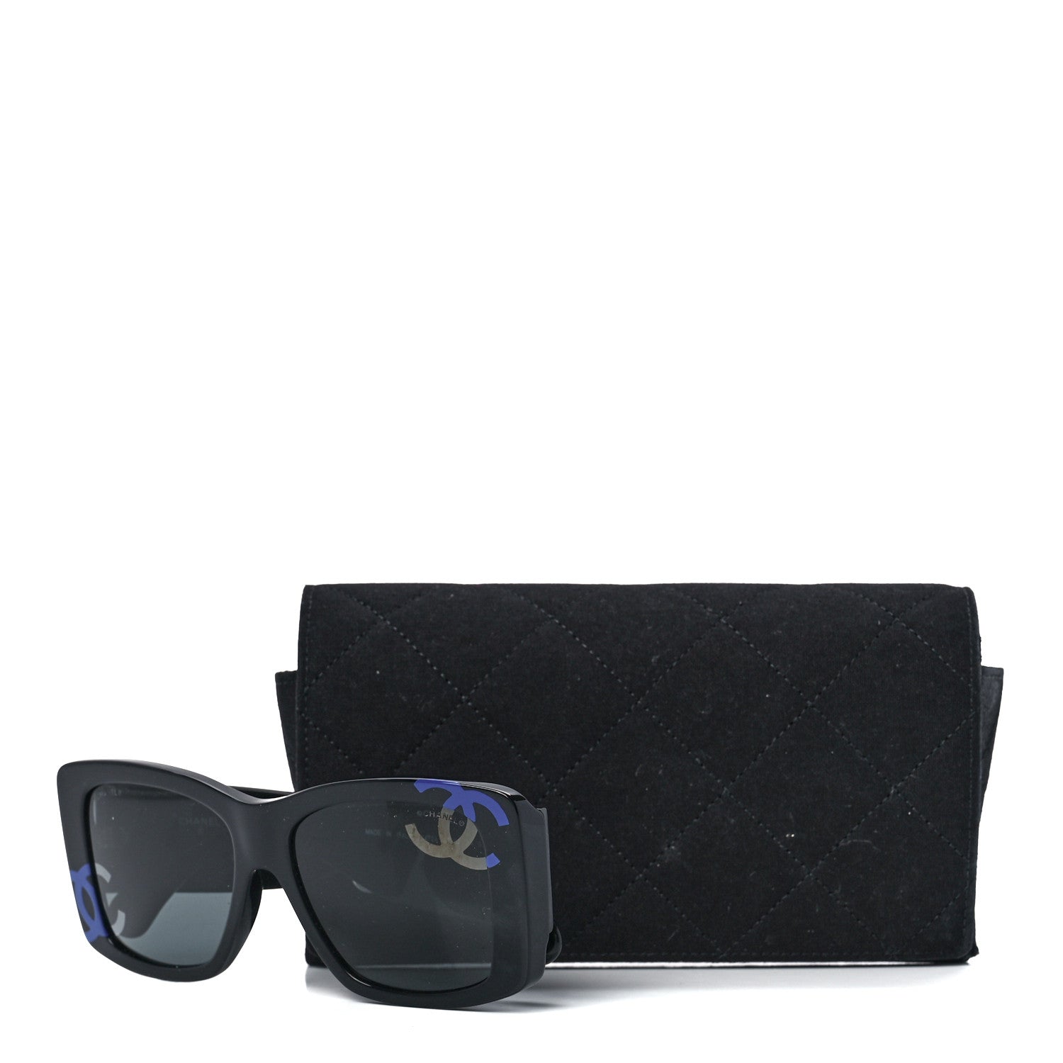 Chanel Acetate CC Logo Square Sunglasses 71472A Black Multicolor 8 of 8