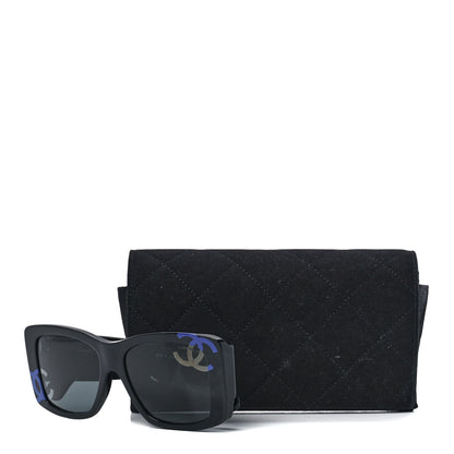Chanel Acetate CC Logo Square Sunglasses 71472A Black Multicolor 8 of 8