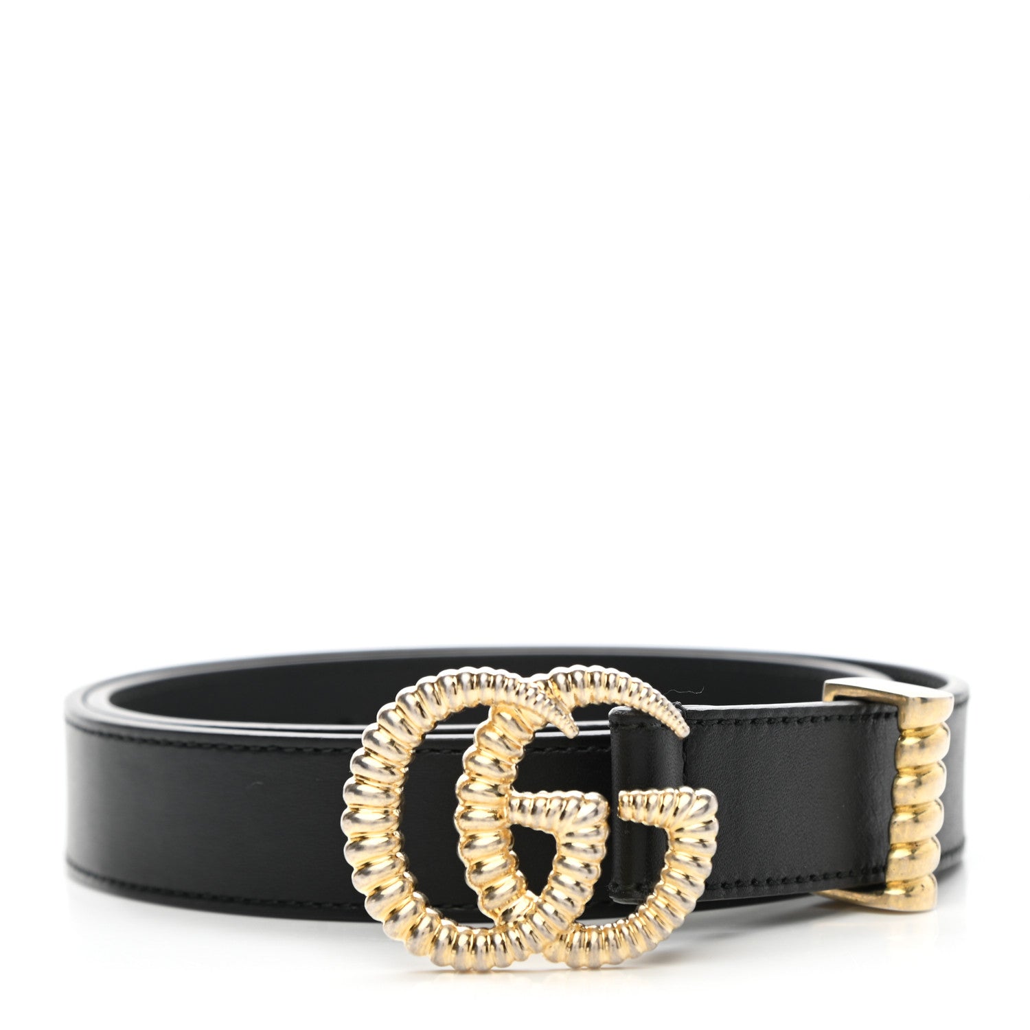 Gucci Moon Calfskin Torchon Double G 25mm Belt 75 30 Black 1 of 5