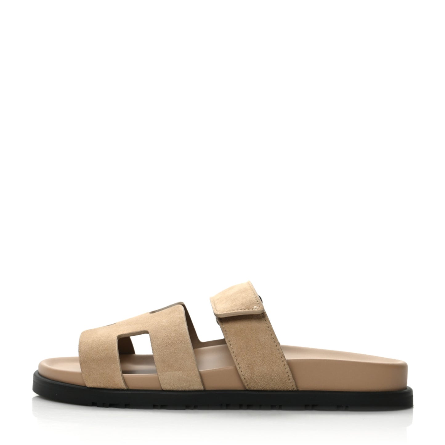 Suede Goatskin Womens Chypre Sandals 37.5 Beige Argile