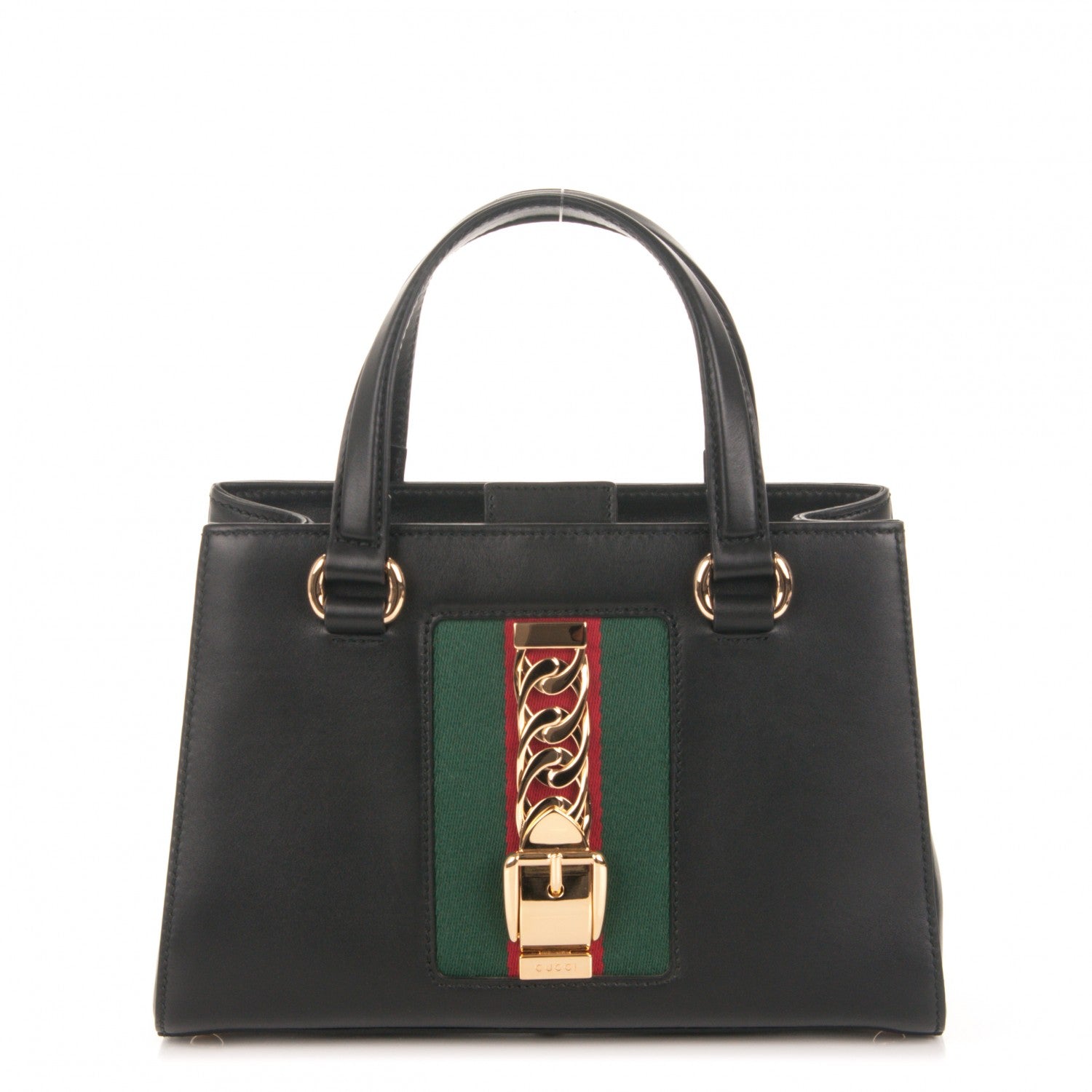 Gucci Calfskin Medium Sylvie Top Handle Tote Black 1 of 7