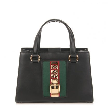 Gucci Calfskin Medium Sylvie Top Handle Tote Black 1 of 7