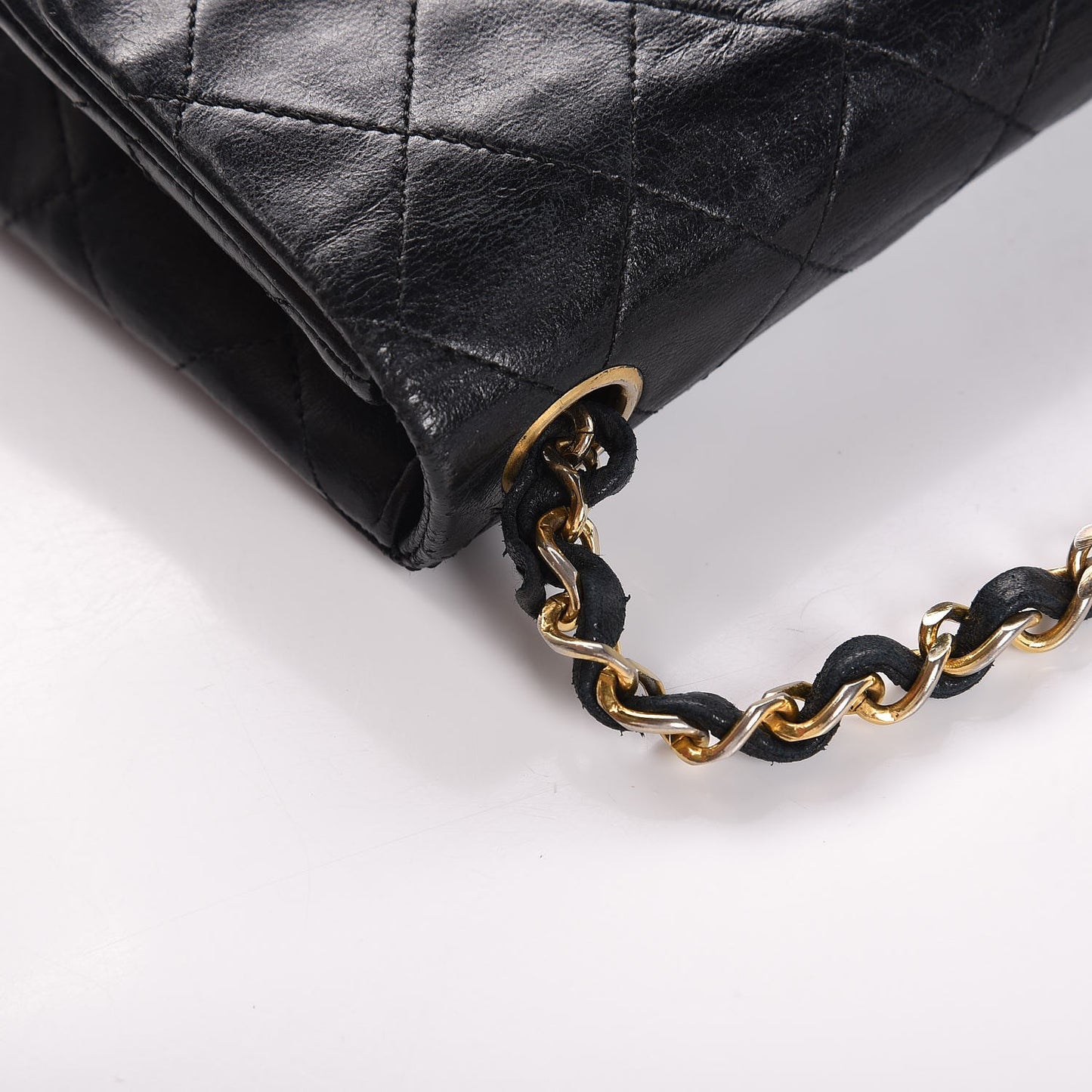 Lambskin Quilted Mini Square Flap Black