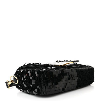 Fendi Sequin Paillettes Shiny Nappa Sex and the City Baguette Black 4 of 10