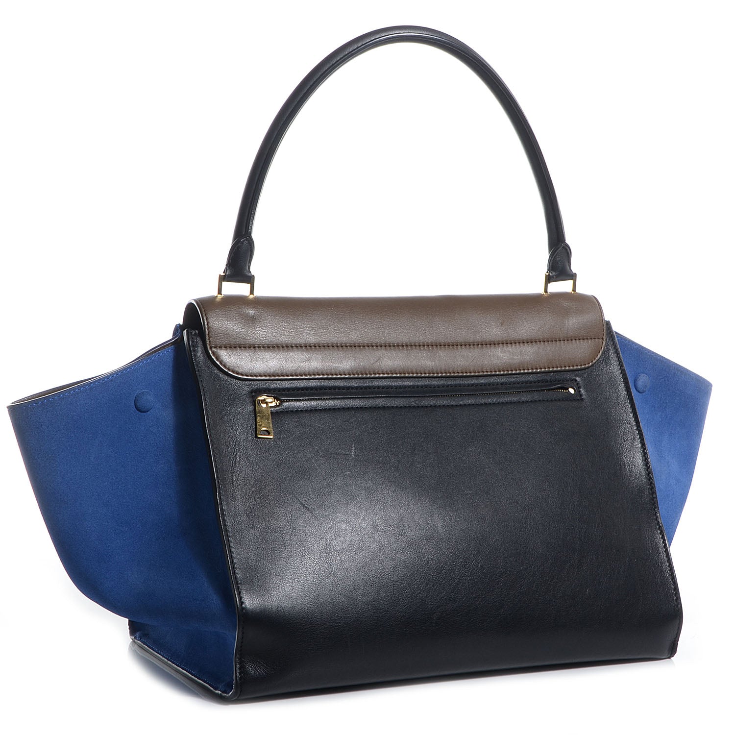 Celine Calfskin and Suede Large Trapeze Tri-Color Cobalt 3 of 7