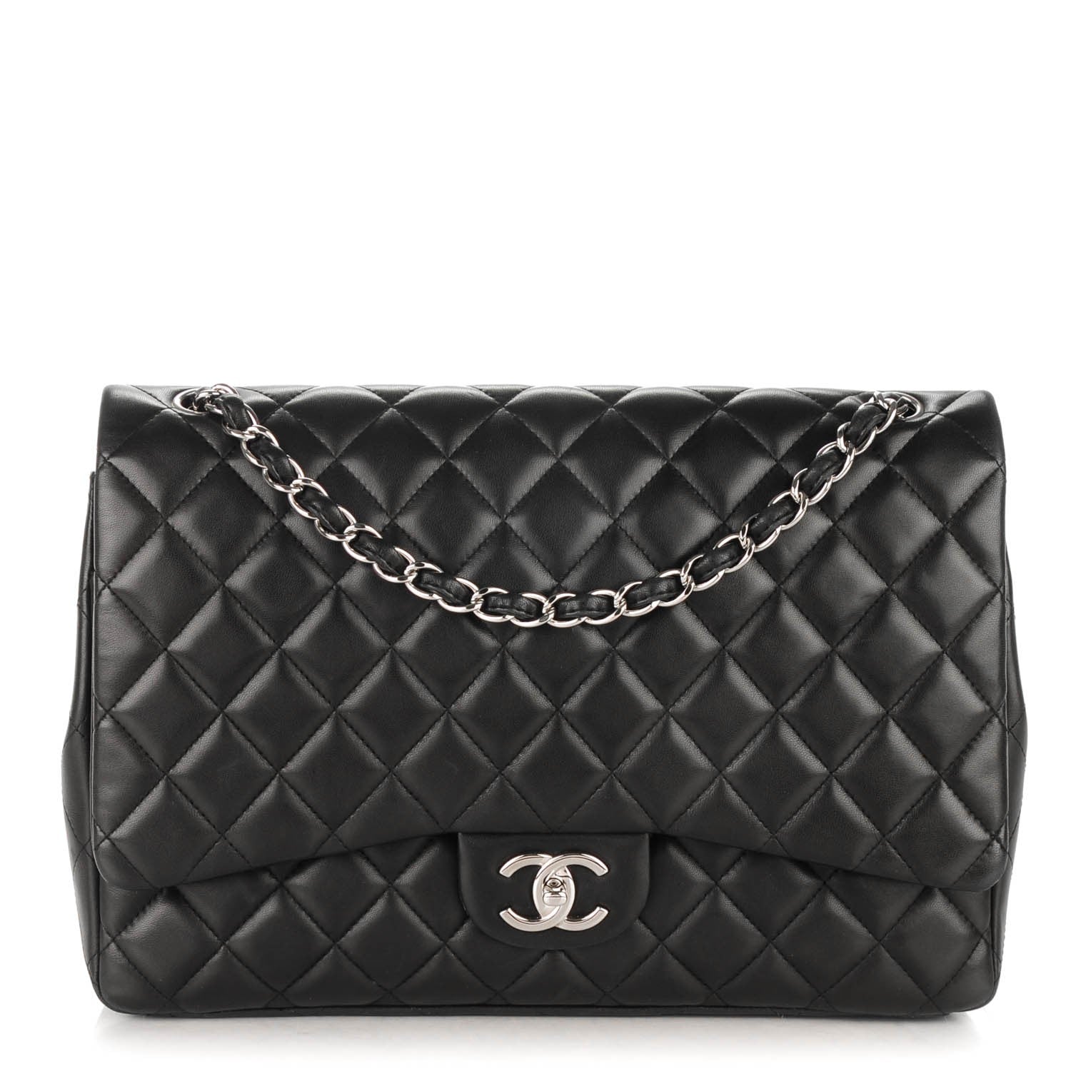 Chanel Lambskin Quilted Maxi Double Flap Black 1 of 8