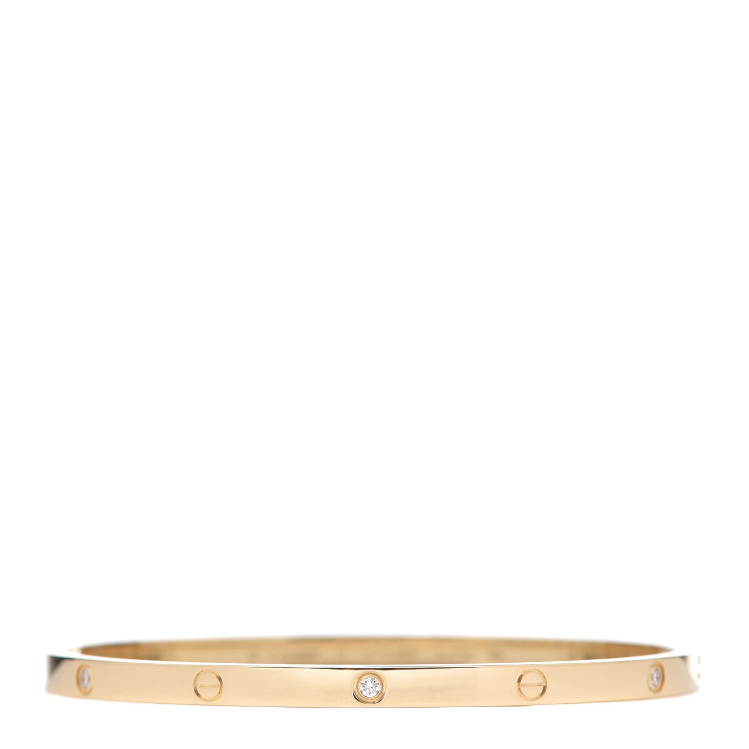 Cartier 18K Yellow Gold 6 Diamond Small LOVE Bracelet 17 1 of 7