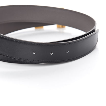 Hermes Box Togo 32mm Guilloche H Belt 90 Black Etain 4 of 7
