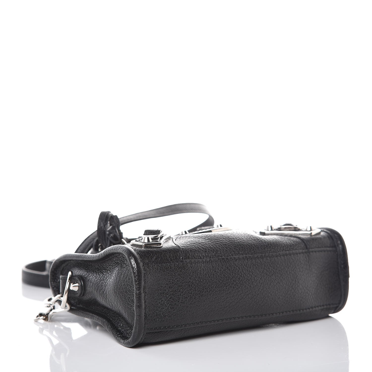 Balenciaga Chevre Silver Metallic Edge Hardware Nano City Black 4 of 7