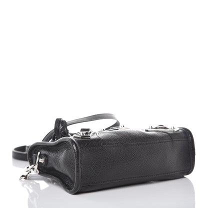 Balenciaga Chevre Silver Metallic Edge Hardware Nano City Black 4 of 7