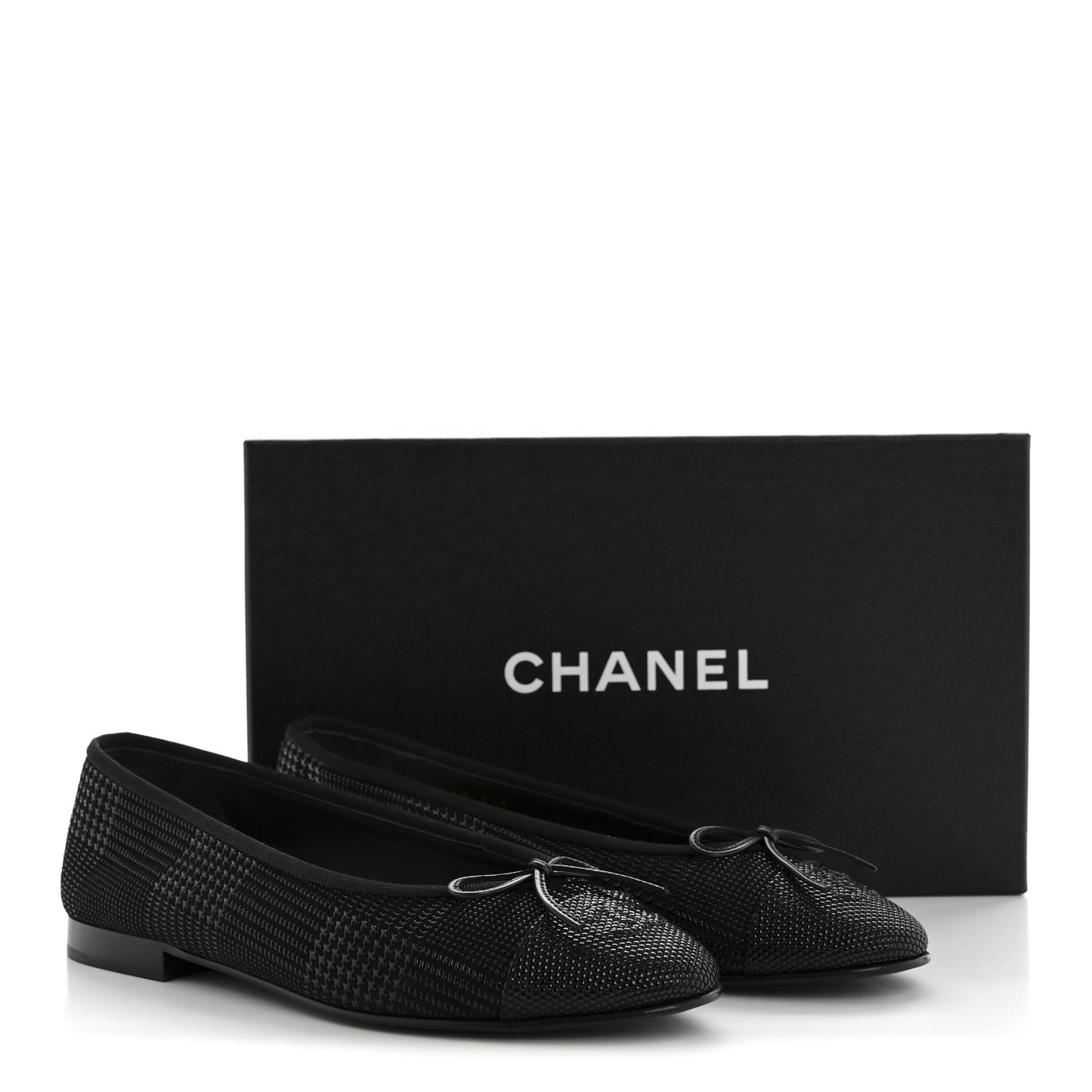 Suede Kidskin Cap Toe CC Ballerina Flats 39 Black