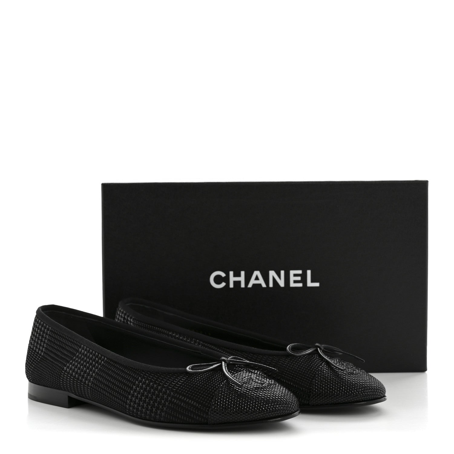 Chanel Suede Kidskin Cap Toe CC Ballerina Flats 39 Black 10 of 10