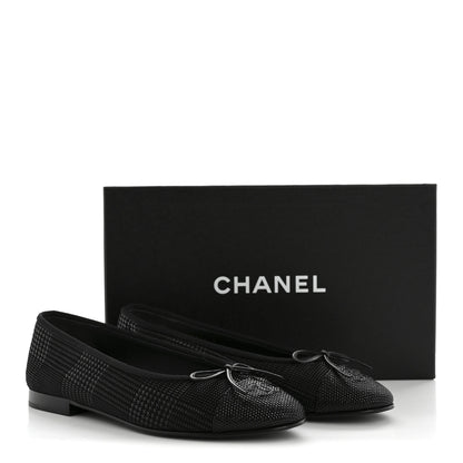 Chanel Suede Kidskin Cap Toe CC Ballerina Flats 39 Black 10 of 10