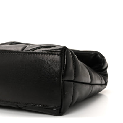 Saint Laurent Lambskin Quilted Toy Loulou Puffer Monogram Chain Satchel Black 9 of 10