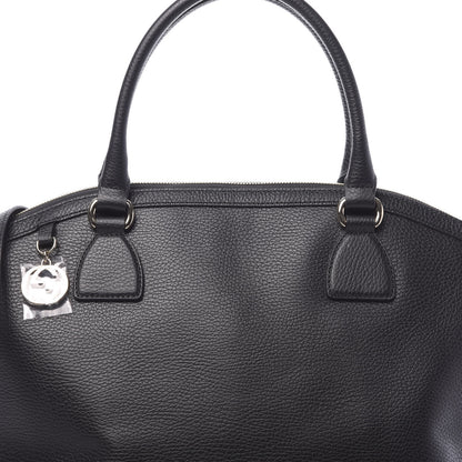 Gucci Dollar Calfskin GG Charm Dome Satchel Black 7 of 9