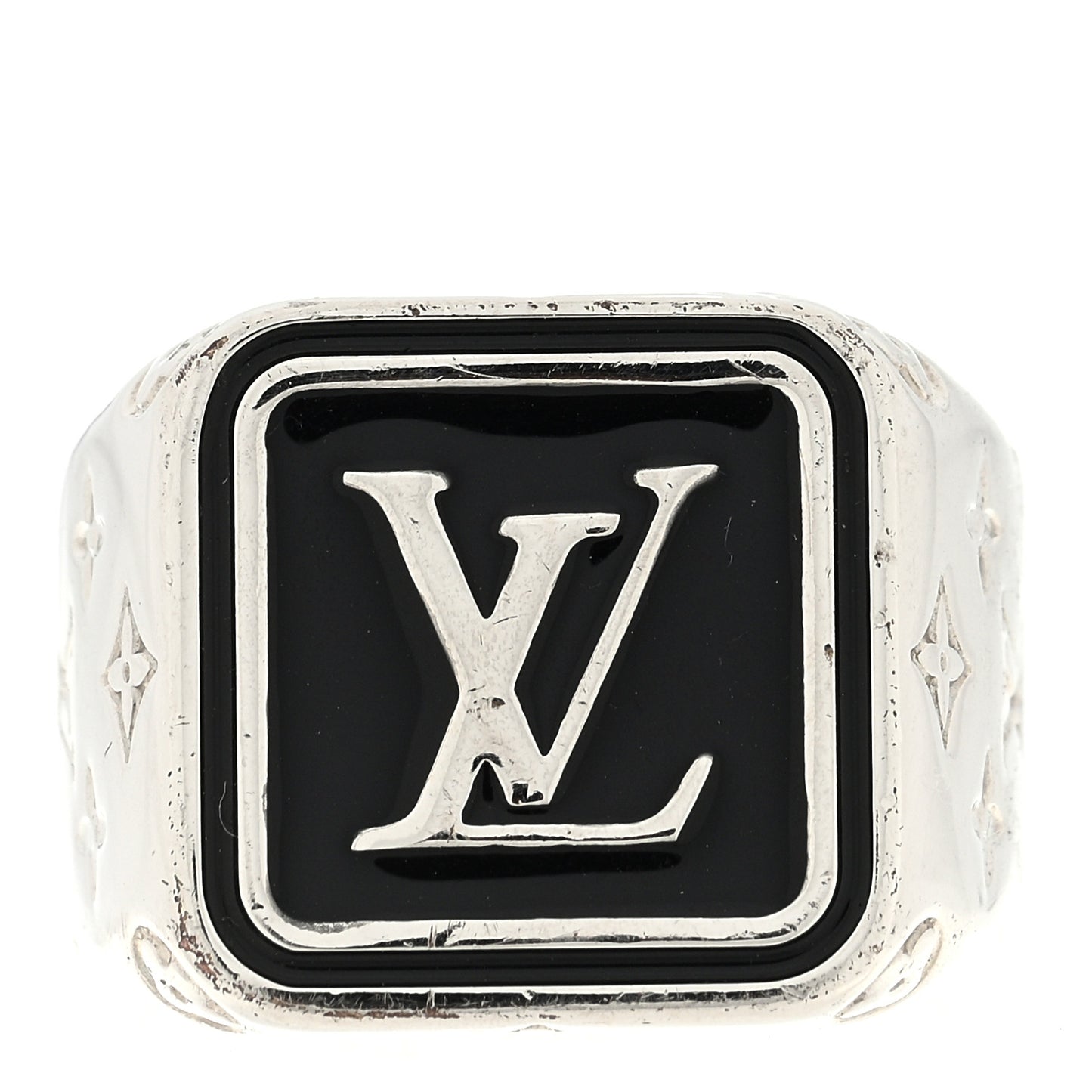 Lacquer Metal Signature Tab Ring M 60 9 Silver Black