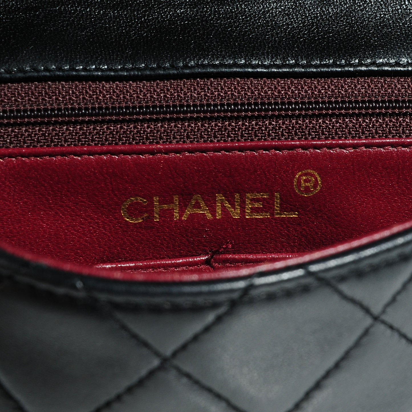 Lambskin Quilted Mini Square Flap Black