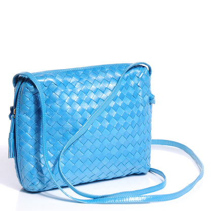 Bottega Veneta Vintage Nappa Intrecciato Crossbody Bag Light Blue 3 of 9