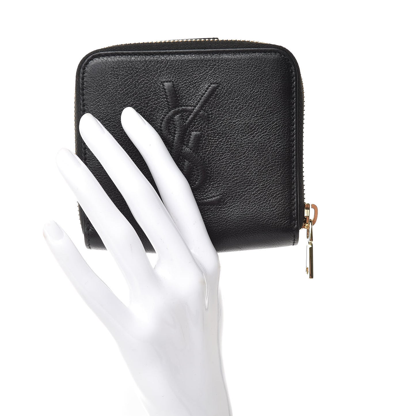 Calfskin Belle de Jour Zip Around French Wallet Black