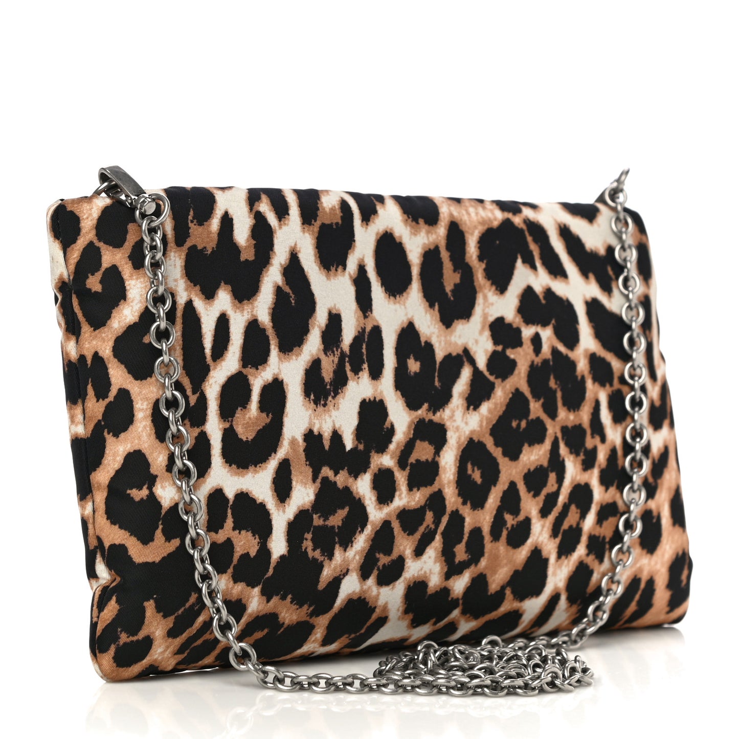 Tessuto Soft Nylon Leopard Print Crossbody Avorio
